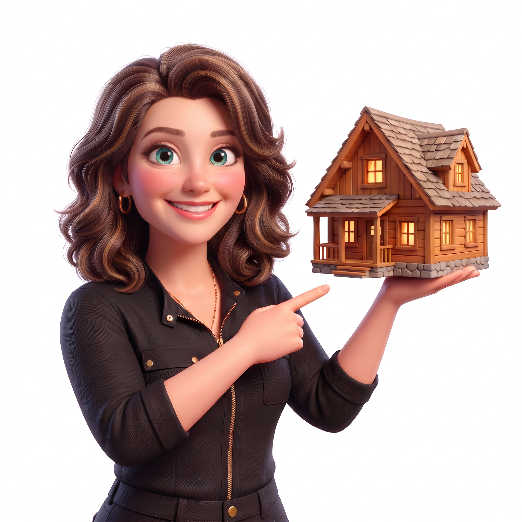 Sarah pointing to featured homes